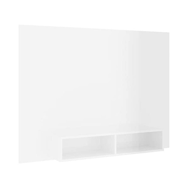 VEEKI Meuble TV, Meuble TV Suspendu, Meuble TV Blanc, Meuble TV Industriel, Meubles de Salon, Salon, Chambre, Cadre en Acier,