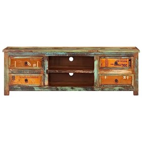 vidaXL Meuble TV Vintage Multicolore 4 tiroirs