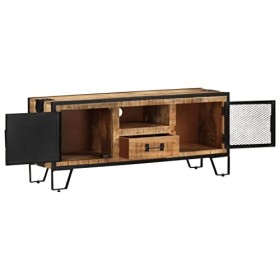 DIGBYS Meuble TV en bois de manguier brut 110 x 31 x 46 cm