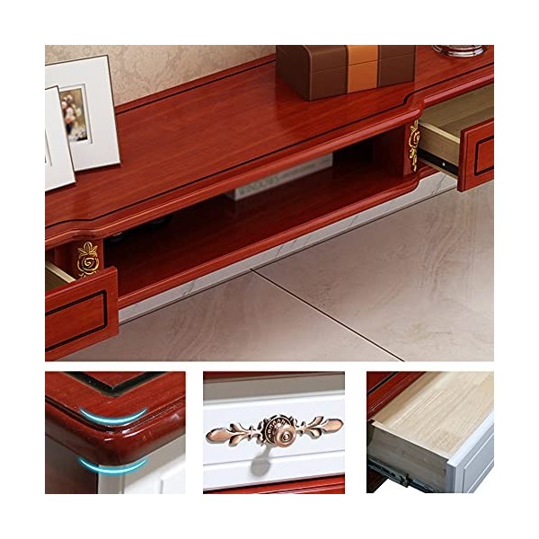 Meuble TV Meuble TV Flottant Étagère de Rangement Multimédia, Meuble TV Mural de Rangement pour Routeur Décodeur avec Tiroir,