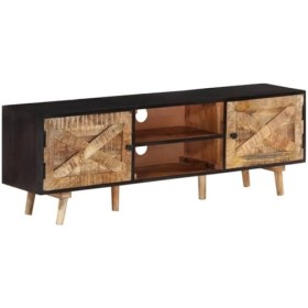 Suuim Meuble TV en Bois avec Un Grand Espace de Rangement, Centre de Divertissement, Console TV, Meuble multimédia pour Salon