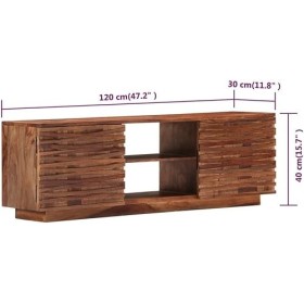 Meuble TV Salon Meuble TV Console Multimédia Meuble TV en Bois 47,2" x11,8 x15,7 Bois de Sesham Massif pour Salon, Couloir, E