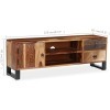 Meuble TV de Salon, Console multimédia, Meuble TV en Bois de Sesham Massif, 47,2 x 11,8 x 15,7 Pouces, pour Salon, Couloir, e