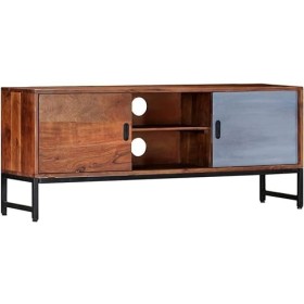 Meuble TV Meuble TV avec Rangement Salon Meuble TV Console Multimédia 47,2" x11,8 x19,2 Bois dAcacia Massif pour Salon, Coul