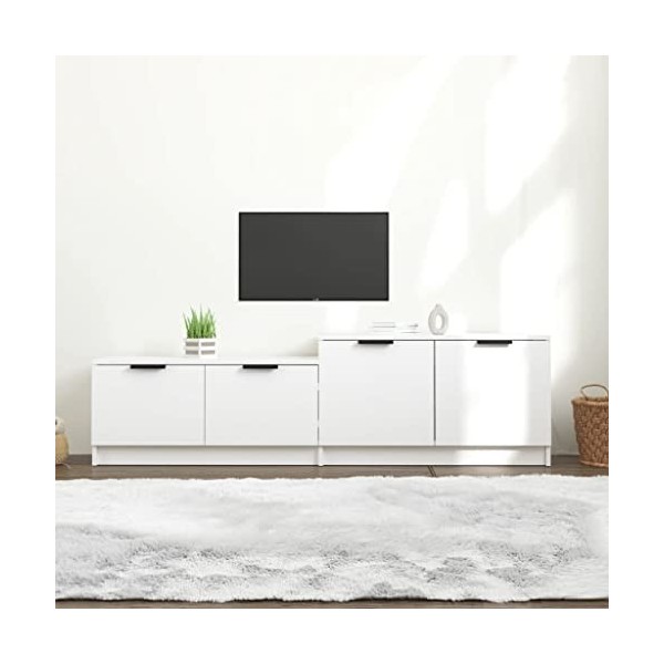 VEEKI Meuble TV, Meuble TV Suspendu, Meuble TV Industriel, Meuble TV Bois, Meuble Chambre, Convient pour Salon ou Chambre, Bl