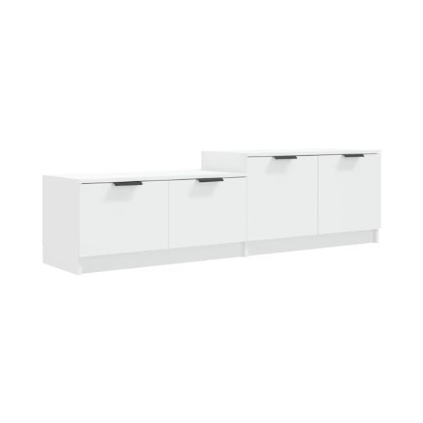 VEEKI Meuble TV, Meuble TV Suspendu, Meuble TV Industriel, Meuble TV Bois, Meuble Chambre, Convient pour Salon ou Chambre, Bl