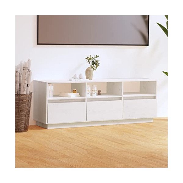 Meuble TV en Bois, Meuble TV Moderne avec Compartiment Ouvert et tiroirs, Meuble TV, Meuble TV pour Salon, Table TV, Noir 60x