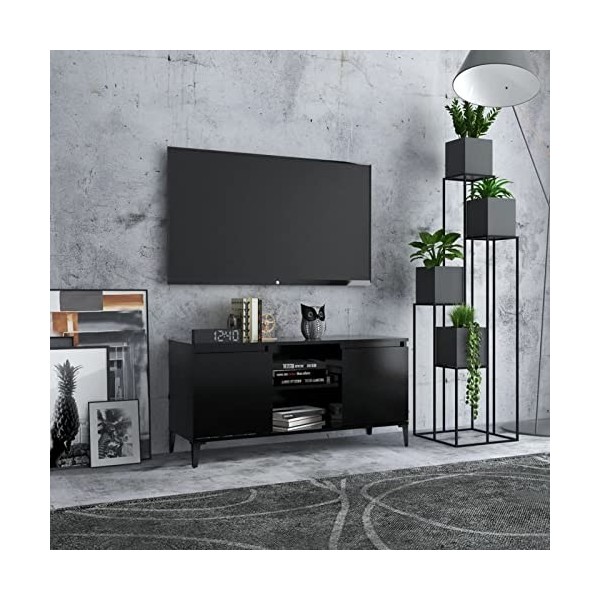 Meuble TV avec Compartiments et Pieds en Bois, Meuble TV Moderne, Meuble TV, Meuble TV en Bois, Table TV pour Salon, Salle de