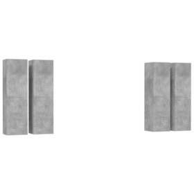 TECHPO Home Hardware Businese Meuble TV 4 pièces Gris béton 30,5 x 30 x 110 cm