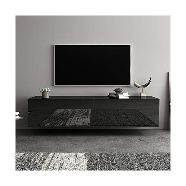 EVTSCAN Équipement Quotidien Meuble TV Meuble TV 140 CM Mural Meuble TV Meuble de Rangement Rack Salon Chambre Meubles de Mai
