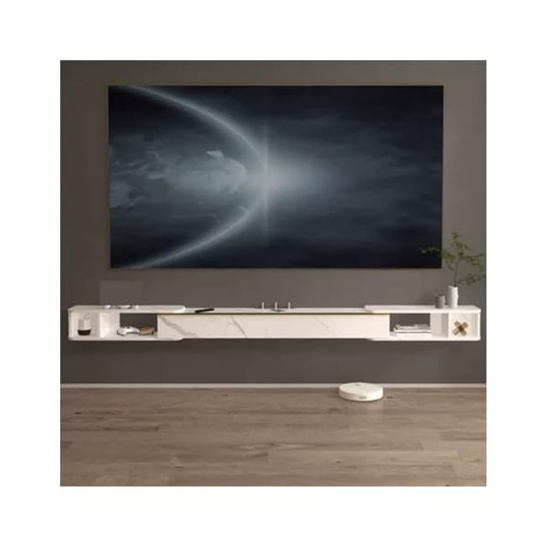 Meubles TV Meuble TV Flottant Moderne Mural Suspendu, Console TV évolutive de 2,25 à 3,1 mètres, sous étagère TV avec Rangeme