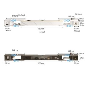 Meubles TV Meuble TV Flottant Moderne Mural Suspendu, Console TV évolutive de 2,25 à 3,1 mètres, sous étagère TV avec Rangeme