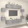 WOODEY Meuble TV 8 pièces Gris Sonoma Meuble en bois dingénierie