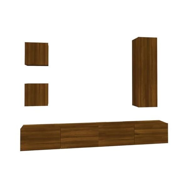 Home Hardware Businese Meuble TV 5 pièces Chêne Marron