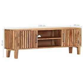 Home Hardware Businese Meuble TV en bois dacacia massif 130 x 30 x 45 cm