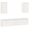 TALCUS Home Hardware Businese Lot de 4 meubles TV en pin massif Blanc