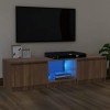 vidaXL Meuble TV avec lumières LED Chêne Marron 140x40x35,5 cm