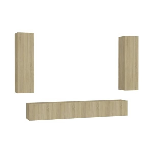 Home Hardware Businese Meuble TV 4 pièces en chêne Sonoma