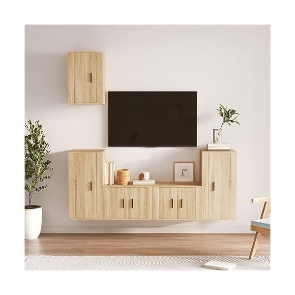 WOODEY Meuble TV 5 pièces en chêne Sonoma