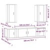 CBLDF Meuble TV 5 pièces en bois blanc brillant