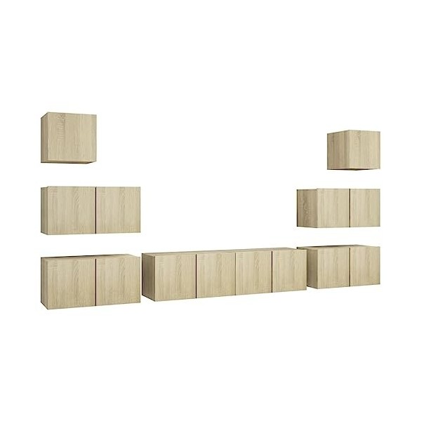 TALCUS Home Hardware Businese Meuble TV 8 pièces en chêne Sonoma