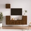 CUTSKY Meuble TV 5 pièces en chêne marron