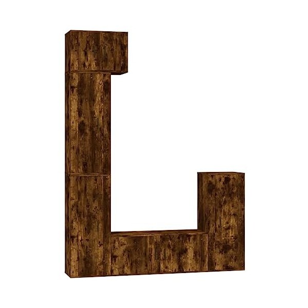 CBLDF Meuble TV 5 pièces en chêne fumé