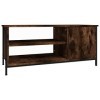 Higsose Meuble TV Design Élégant Chêne Fumé 100x40x45 cm Bois dingénierie Meuble de Multimédia avec Pieds en Métal Meuble de