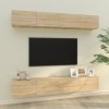 DCRAF Centres de divertissement et supports TV, meubles TV muraux 4 pièces chêne sonoma 100 x 30 x 30 cm
