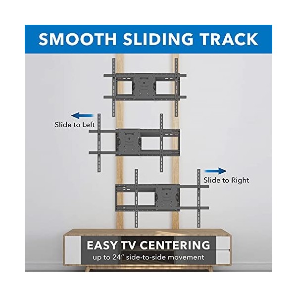 MountIt! Support mural pour TV Full Motion avec bras dextension de 99 cm de long – Capacité de 124,7 kg – Support TV à doubl