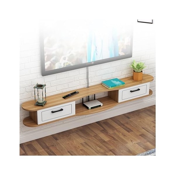 Étagère Flottante pour Meuble TV, composant de Console multimédia pour Centre de Divertissement Mural sous Le téléviseur, éta