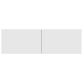 Festnight Meuble TV Suspendu Meuble TV de Salon Mural Blanc Brillant 100x30x30 cm Aggloméré