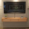 FHKBB Console multimédia Murale pour téléviseur Meuble TV Flottant avec Portes darmoire Console multimédia Centre de Diverti