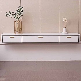 Meuble TV Meuble TV Flottant Meuble TV Flottant, Unité de Rangement TV Murale avec Tiroir, pour boîtes de câbles, routeurs, t