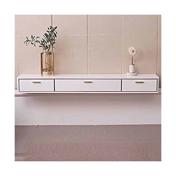 Meuble TV Meuble TV Flottant Meuble TV Flottant, Unité de Rangement TV Murale avec Tiroir, pour boîtes de câbles, routeurs, t