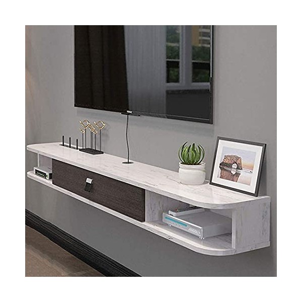 Meuble TV Flottant Meuble TV Armoire Murale Console Multimédia, Meuble TV Flottant en Bois Massif Gain de Place Support Mural