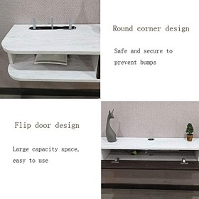 Meuble TV Flottant Meuble TV Armoire Murale Console Multimédia, Meuble TV Flottant en Bois Massif Gain de Place Support Mural