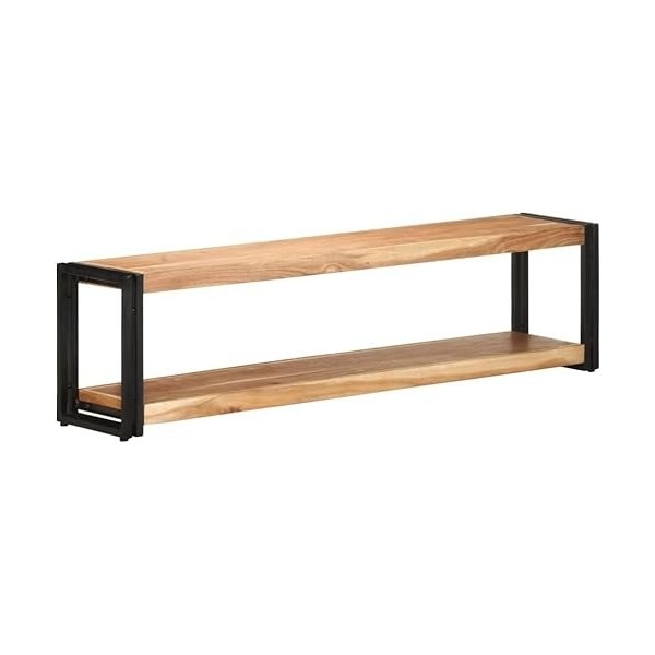 Meuble TV Meuble TV avec Rangement Meuble TV en Bois Meuble TV en Bois 59,1" x11,8 x15,7 Bois dacacia Massif pour Salon, Cou