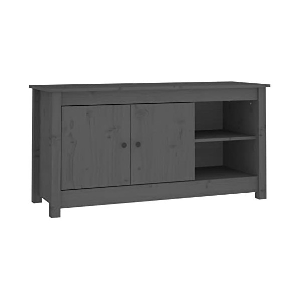 vidaXL Meuble TV Gris 103x36,5x52 cm Bois de pin Massif