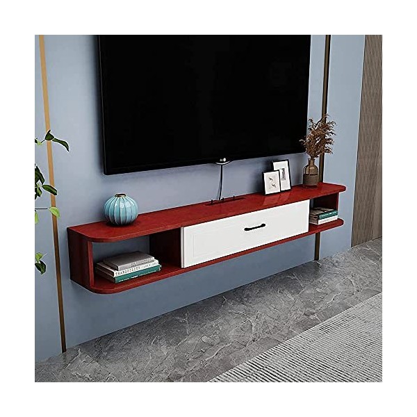 XBSXP Centre multimédia Mural, Meuble TV Flottant de Grande capacité avec tiroir, Console de Divertissement pour unité de tél