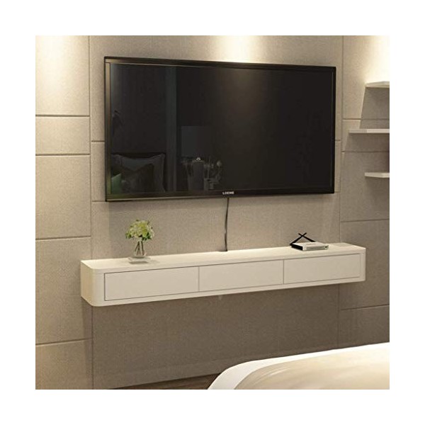 FHKBB Meuble TV Flottant Mural Console multimédia Armoire de Rangement Moderne avec Portes coulissantes Console TV de Salon É