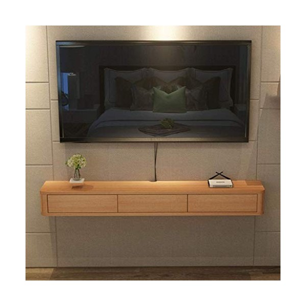 FHKBB Meuble TV Flottant Mural Console multimédia Armoire de Rangement Moderne avec Portes coulissantes Console TV de Salon É