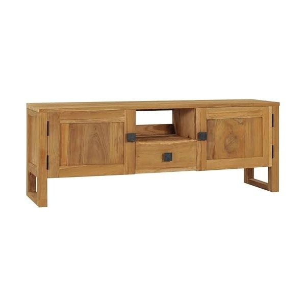 Meuble TV Salon Meuble TV Console Multimédia Centre de Divertissement avec Armoire de Rangement 47,2" x12,6 x17,7 Bois de Tec