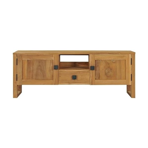 Meuble TV Salon Meuble TV Console Multimédia Centre de Divertissement avec Armoire de Rangement 47,2" x12,6 x17,7 Bois de Tec