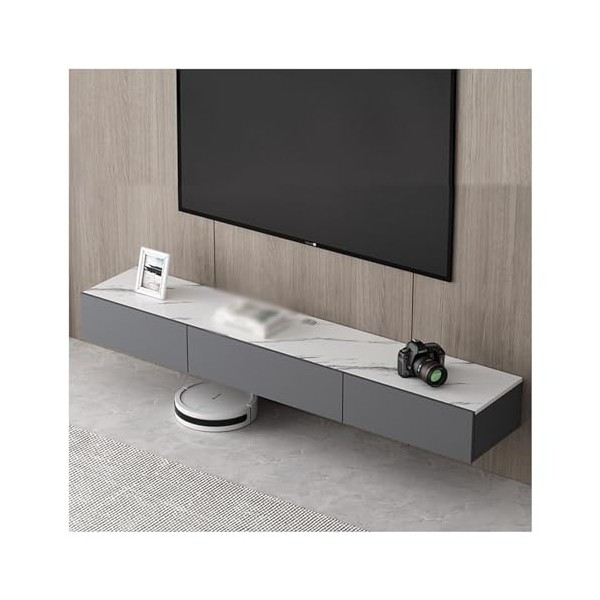 Meuble TV Flottant de 55 Pouces, Console multimédia Murale, Meuble TV Flottant Moderne, étagère de Divertissement sous TV ave