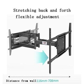 Support Mural articulé pour téléviseur, Support pivotant et inclinable à Mouvement Complet, adapté aux écrans LCD LED HD 4K d