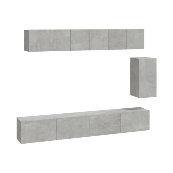 Home Hardware Businese Meuble TV 6 pièces en bois Gris béton