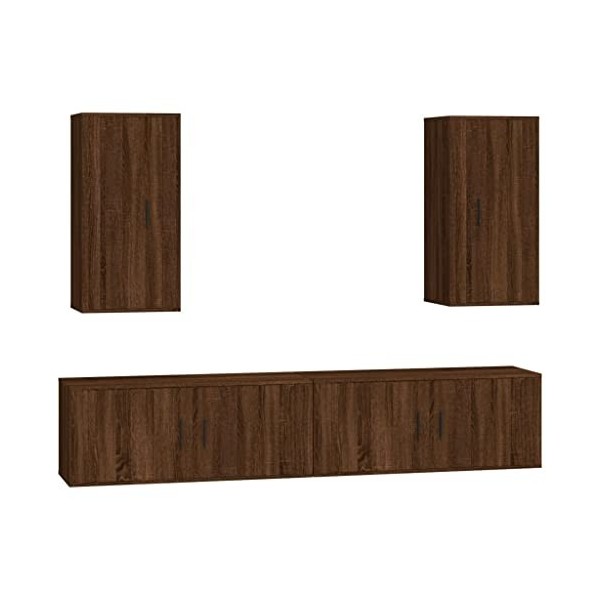 WOODEY Meuble TV 4 pièces en chêne marron