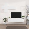 WOODEY Meuble TV 7 pièces en bois blanc