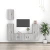 TEKEET Home Hardware Businese Meuble TV 5 pièces en bois Sonoma Gris